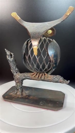Brutalist Metal Owl Sculpture: Vintage MCM Wildlife Art - Etsy UK