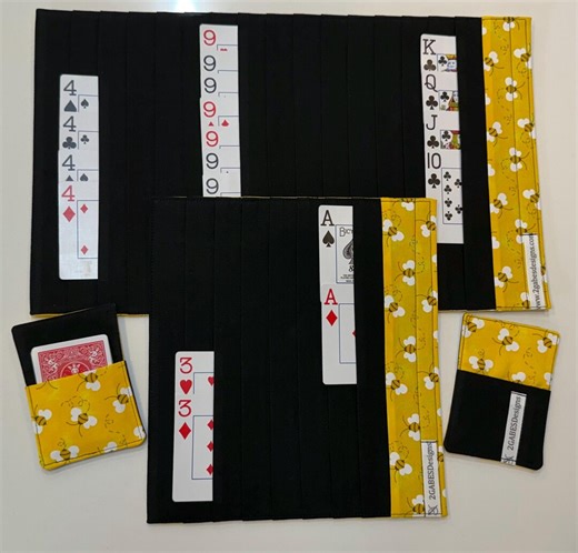 Card Game Organizer Mats: Canasta, Samba, Queens - Set of 2   Card Pockets - Etsy