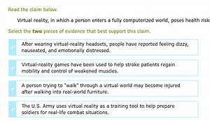 Read the claim below.Virtual reality, in which a person enter... | Filo