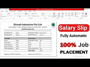 How to create Salary Slip in Microsoft Excel Fully Automatic | Monthly Salary Slip (Payslip)