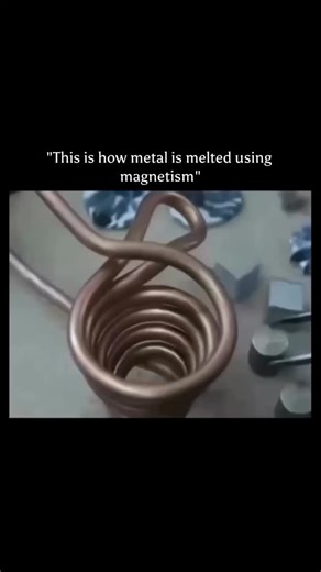 explainer Area on Instagram: "No flames. No fuel. Just pure magnetic power. 🔥➡️⚡ Induction heating works by generating a rapidly changing magnetic field around the metal. This field produces tiny electric currents inside the solid, heating it so intensely that the metal glows and melts within seconds. Unlike traditional furnaces, it’s smokeless, precise, and energy-efficient—making it a backbone of modern industries. What looks like sorcery is simply physics in action. #physicslover #physics #s