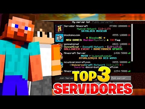 TOP 3 melhores servidores de MINECRAFT PIRATA para BEDWARS E SKYWARS 2026!!✅