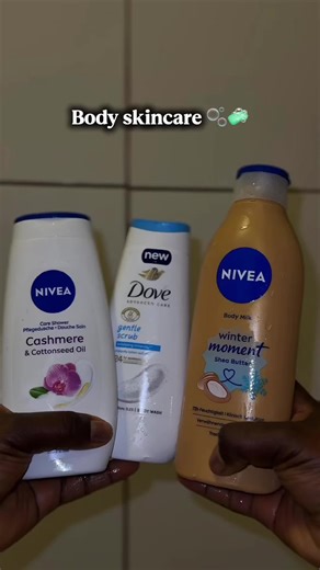✨ Soft skin, warm vibes, and luxury you can feel. @NIVEA UK Cashmere & cottonseed oil shower gel and winter moment shea butter body milk @Dove Beauty & Personal Care gentle scrub #bodyskincareroutine #WinterSkinCare #DrySkin #softskinjourney #trendingfyppcontent