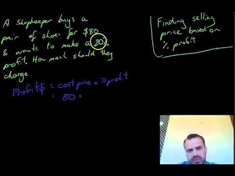 Finding selling price based on percentage profit