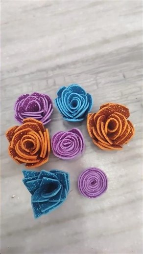 DIY flowers✨ with glitter A4 size paper🌟 # DIY # Flower glitter paper # shorts 🏵️🌹🌸🌷