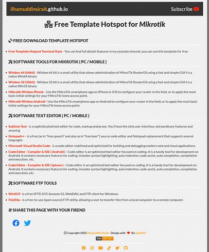 Free Hotspot Template for Mikrotik - by Ilhamuddin Sirait Tutorial