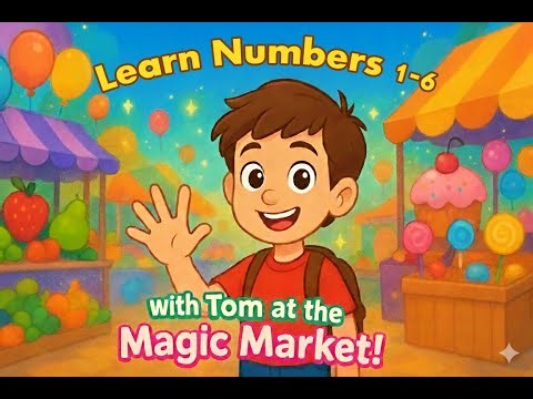 Learn Numbers 1–6 with Tom at the Magic Market! | Fun Animated Story for Kids.