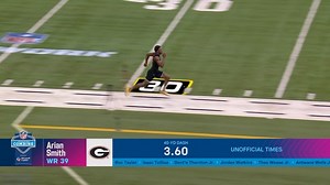 An easy 4.36u for Arian Smith on his first run 💨 #NFLCombine on @nflnetwork #GoDawgs | Georgia Football