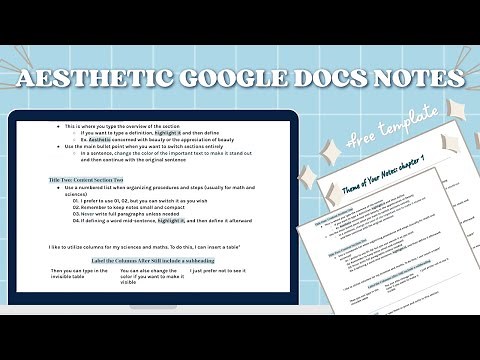 HOW TO MAKE AESTHETIC NOTES ON GOOGLE DOCS | google docs note template