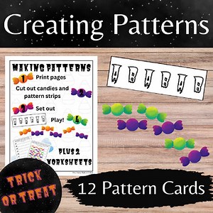 Halloween Candy Pattern Recognition and Practice Activity for Elementary Math