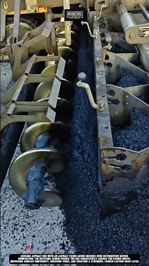 Leveling asphalt mix using Work Tool Asphalt Paver Auger #tool #worktool