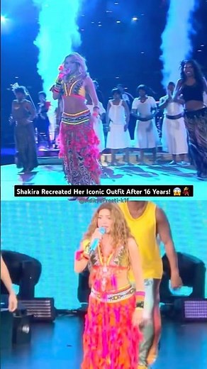 Shakira Recreated Her Iconic Outfit After 16 Years! 😱💃 #live #music #wakawaka #shakira