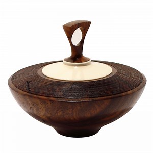 Walnut Bowl with Galalith Lid