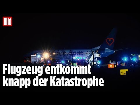 Horror-Landung in Münster/Osnabrück: Boeing rutscht über die Landebahn