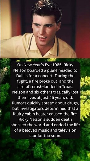 Ricky Nelson’s Tragic Final Flight: The Truth Behind His Shocking Death at 45