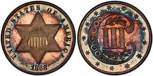1868 3CS (Regular Strike) Three Cent Silver - PCGS CoinFacts