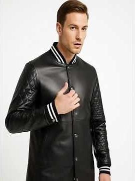 The Wilde: Men’s Black Leather Varsity Coat | Luxury Sport-Luxe Reimagined by Zellberry