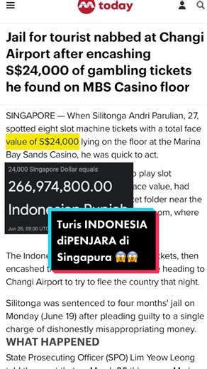 Turis Indonesia Ditangkap di Singapura | Skandal Tiket Kasino MBS Sunset