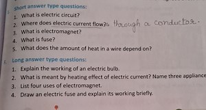 Short answer type questions:What is electric circuit?Where do... | Filo