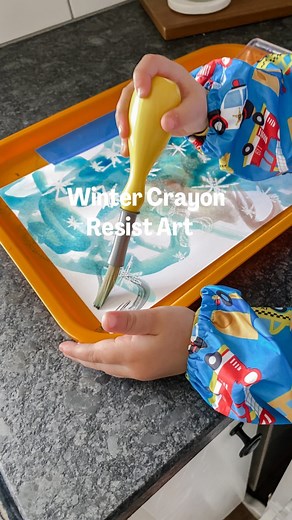 Crayon resist art is such a great activity for busy moms looking to engage their kids. It’s not just about keeping them entertained; it’s a sneaky way to enhance their creativity. A DIY search and find adventure right at the kitchen table…or countertop 🙃 All you need is some white cardstock, a white crayon, and watercolors. The magic happens after you draw themed pictures, letters, numbers…anything you want! I chose a winter scene with snowflakes and snowmen. ⛄️❄️ Your little artists will then 