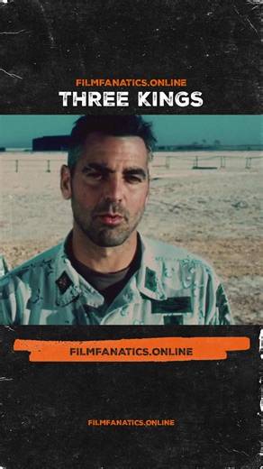 Info👇🏻 Check out our page for selected films Name: Three Kings Three Kings is a 1999 war satire directed by David O. Russell and starring George Clooney, Mark Wahlberg, Ice Cube and Spike Jonze. Set just after the end of the Gulf War, the film follows a group of U.S. soldiers who discover a map leading to a stash of stolen Kuwaiti gold. What begins as a simple get-rich-quick scheme quickly turns into something far more complicated as they find themselves caught in the middle of a humanitarian 