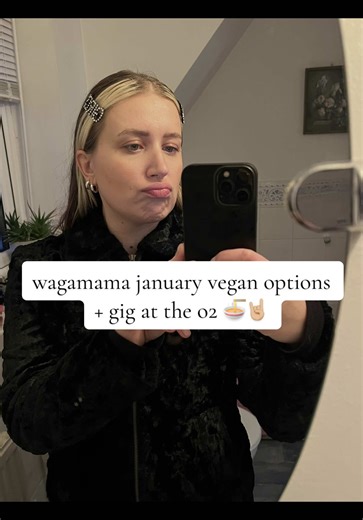 any vegan out there who genuinely like the new options @wagamama ? 🍜⁣ regardless - was a cute night @The O2 arena 💙🤘🏼🎸⁣ ⁣ #wagamama #veganfriendly #veganlondon