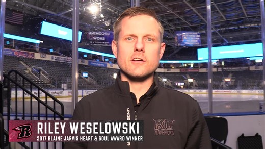 4.1K views · 89 reactions | Former Rush defenseman and 2016-17 Blaine Jarvis Award winner Riley Weselowski sends his congratulations to Matt Radomsky on earning this year’s honor! | Rapid City Rush | Facebook