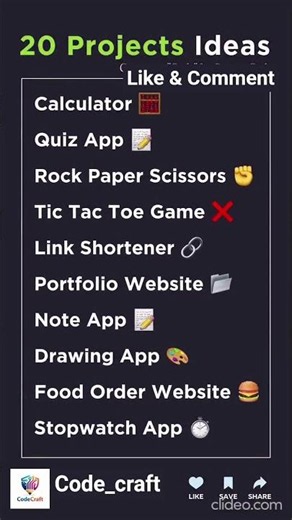 🚀 20 HTML, CSS & JavaScript Project Ideas for Beginners!