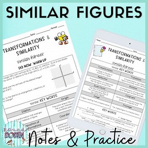 Similar Figures Guided Notes Practice Homework 8th Grade Math Worksheets