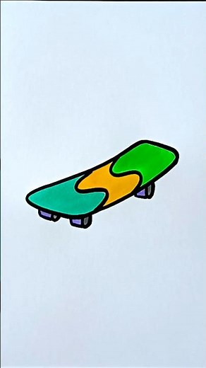 How to draw a Skateboard #skateboard tboard #colors #art