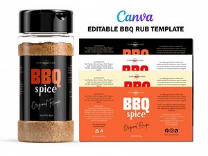 Editable BBQ Spice Label Template, Canva Design (digital Download) - Etsy