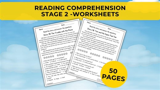 50 Stage 2 Reading Comprehension Stories for Kids. Fun Printable Passages With Questions. Reading Activities. - Etsy UK