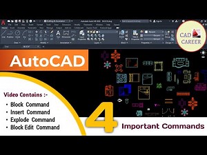 AutoCAD [2021] 2D COMMAND [ BLOCK INSERT EXPLODE BLOCK EDIT ] AutoCAD Beginners | CAD CAREER