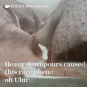 🌧🏜Heavy downpours in Australia's arid regions have caused rare waterfalls to appear on Uluru, one of the country's most famous tourist attractions | The Telegraph