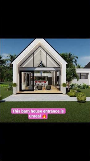 Modern barn house with sliding doors and high pitch roof. Full house tour on my channel #homechannel