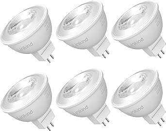 Linkind MR16 LED Bulb Dimmable, GU5.3 Bi-Pin Base MR16 LED Bulbs, 6.5W (70W Equivalent) 5000K Daylight 640lm 40 Degree Beam Angle for Spot Lights, Recessed, Tracking Lights, 12V, 6 Packs