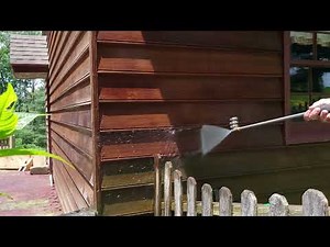Cedar Siding Pressure Washing Cleaning Action Washing Wood With Low Pressure Washer High Volume