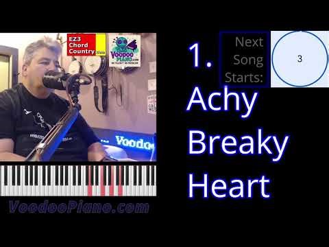 Achy Breaky Heart Play Along / Sing Along - (Key of C Piano Lesson)