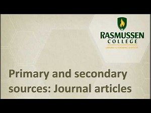 Primary vs Secondary Journal Articles
