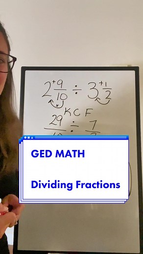Let’s keep practicing GED MATH by dividing fractions! #ged #gedmath #gedtest #gedtesting #hse #adulted #adulteducation #hse #highschoolequivalent #gedstudent