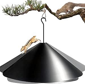 Squirrel Baffle for Bird Feeders, Upgrade Wide Squirrel Guard Stopper, Outside Hanging Mount Bird House Guard for Outdoor Shepherd’s Hook, PP Wrap Around Squirrel Baffles Proof Bird Feeders (19in)