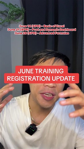Free Microsoft Excel Training June Schedules #excel #exceltips #training #learnontiktok #creatorsearchinsights