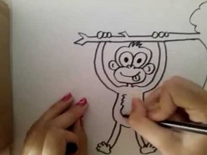 Grappig cartoon aapje 'How to draw' #8