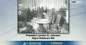 President Johnson Signs Medicare Bill