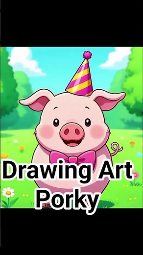 Drawing cartoon porky pig