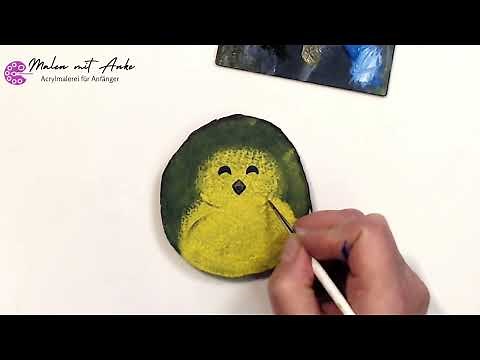 Ein niedliches Küken malen lernen - Acrylmalerei für Anfänger