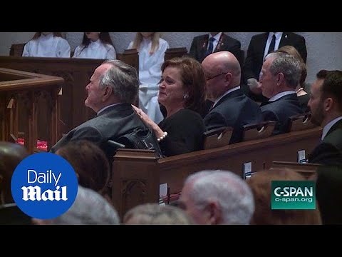 George H.W. Bush breaks down crying during eulogy for wife - Daily Mail