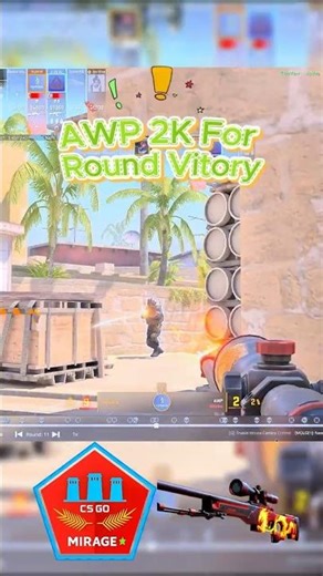 AWP 2K For Round Victory #cs2 #2k #mirage #cs2highlights #cs2clips #cs2moments #cs2gameplay #awp