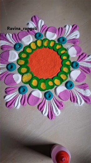 Easy Diwali Rangoli Design | Step-by-Step Tutorial | @Ravina_rangoli