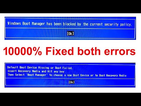 Fixed "Windows boot manager has been blocked by the current security policy"